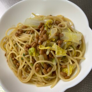 納豆と白菜の和パスタ